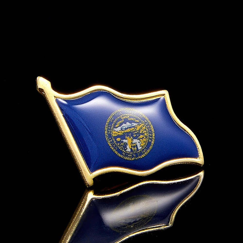 Значок с флагом США штату Небраски булавка на лацкан брошь в стиле кантри