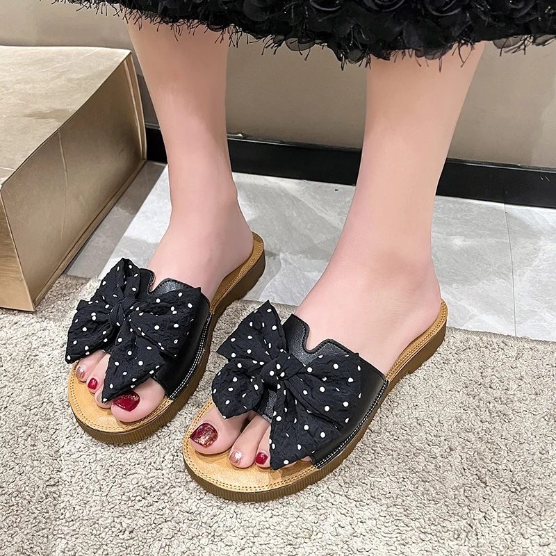 2023 New Spring and Summer Sandals Women Wear Fashion Bow Women's Slippers Anti-slip Wear-resistant