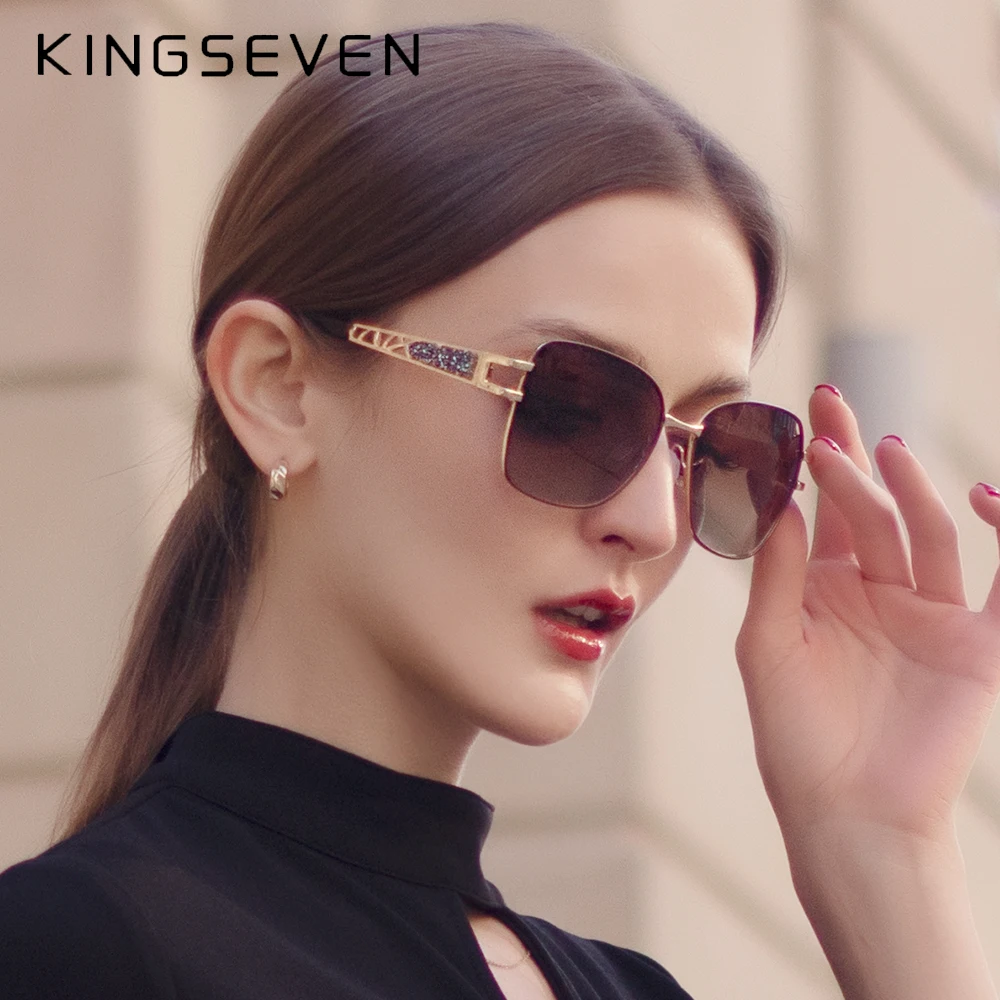 KINGSEVEN 2022 поляризованные UV400 женские солнцезащитные очки высокого качества из нержавеющей стали женские солнцезащитные очки элегантный дизайн модные очки