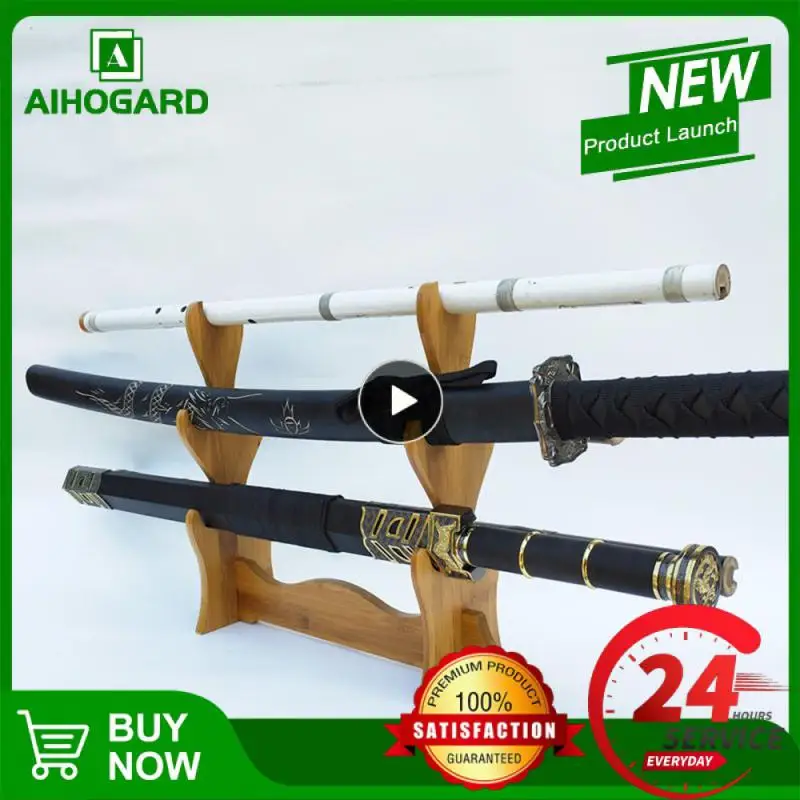 

Solid Wood Rack Polished Fifth Floor Support Home Decoration Sword Holder Display Stand Flute Stand Display Rack