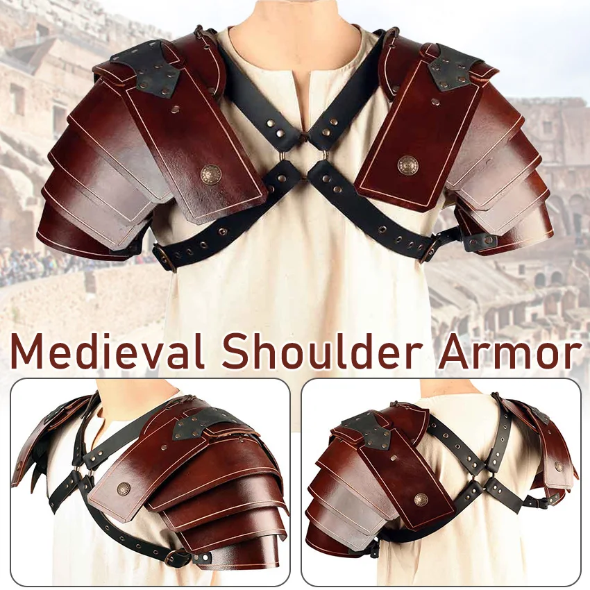 

Medieval Gladiator Shoulder Armor Multi-layer PU Leather Samurai Viking Knight Pauldrons Gothic Steampunk Armor Cosplay Costume