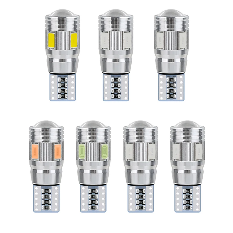 

2x Car 5W5 LED Bulb T10 W5W LED No ERROR Signal Light Canbus 12V 6000K Auto Claerance Wedge Side Reverse Lamps 5630 6SMD Lamp