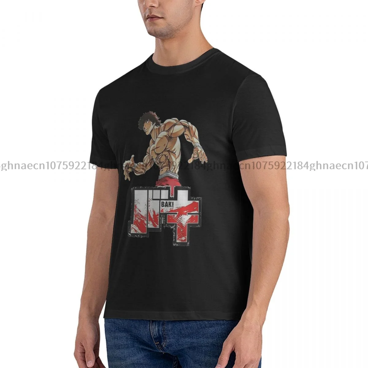 

Personality Baki Hanma Printed T-Shirt Funny Mens Short Sleeve Loose Oversized Tees