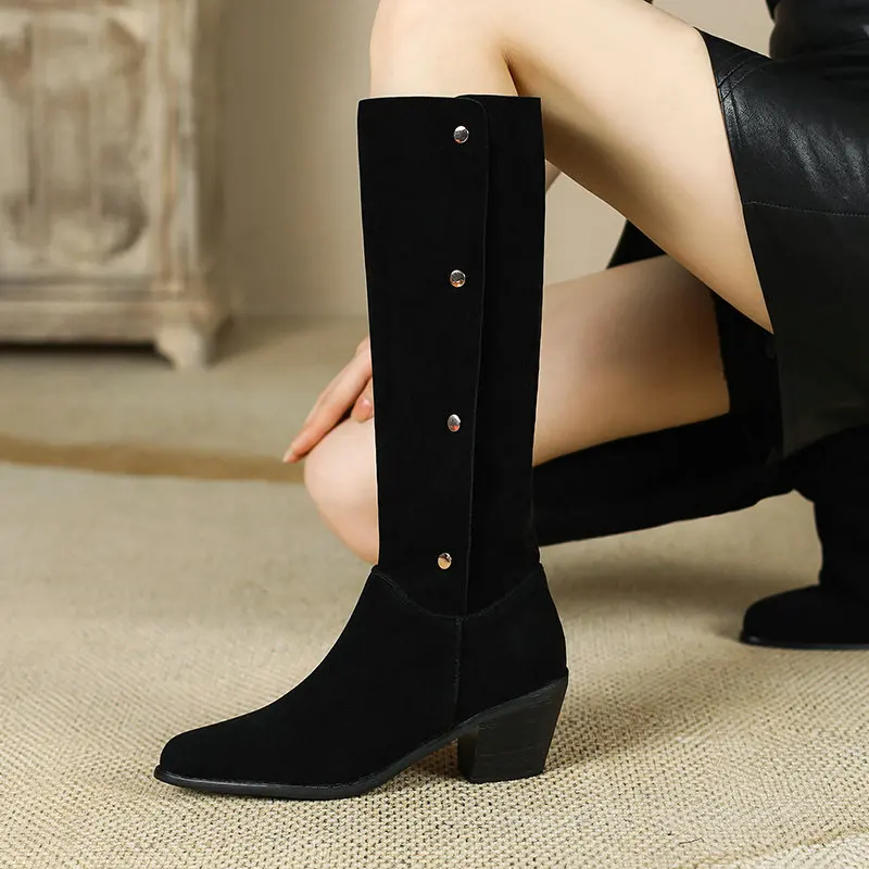 Женские сапоги Челси из искусственной замши ковбойские в западном стиле с