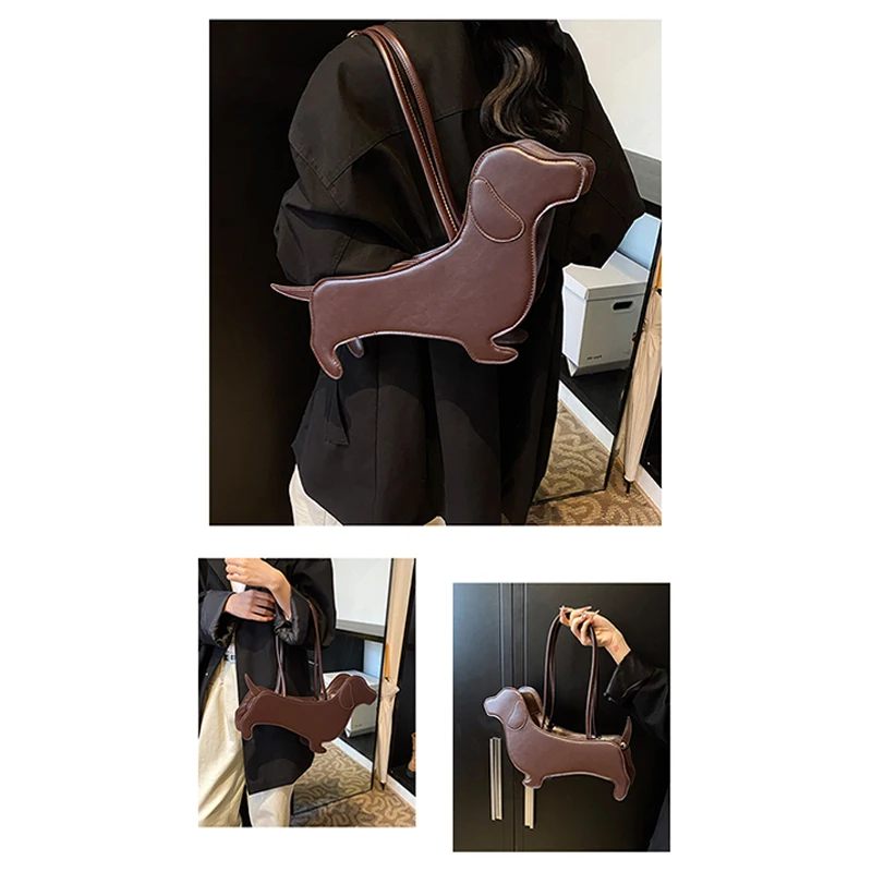 Забавная сумка с изображением собаки и колбасы женские сумки однотонная на плечо