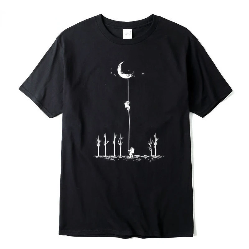 

Футболка XINYI мужская с забавным принтом, тенниска из 100% хлопка, крутая Повседневная Свободная майка с круглым вырезом, майка с принтом астро...