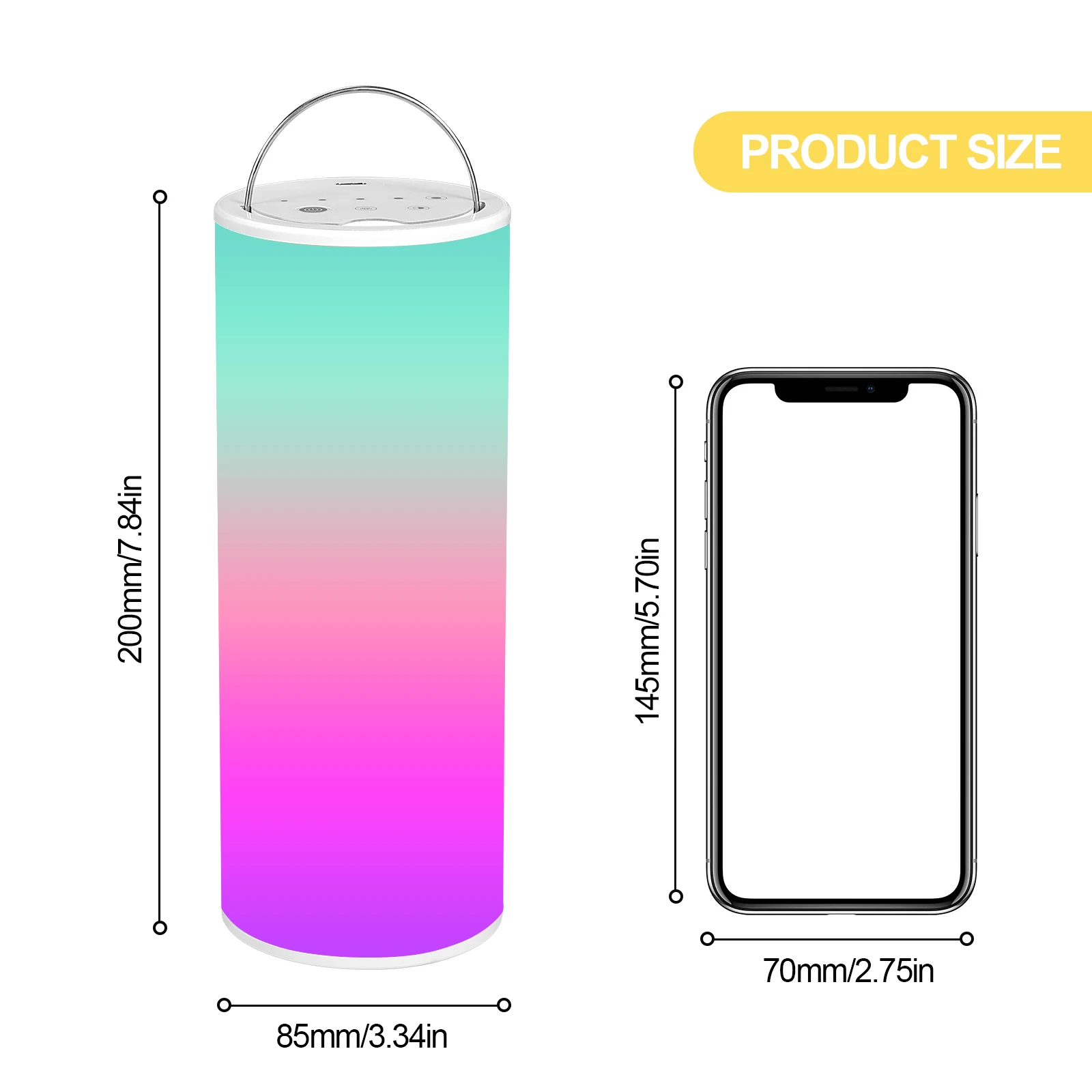 Портативная перезаряжаемая лампа для прикроватного столика с RGB-режимом