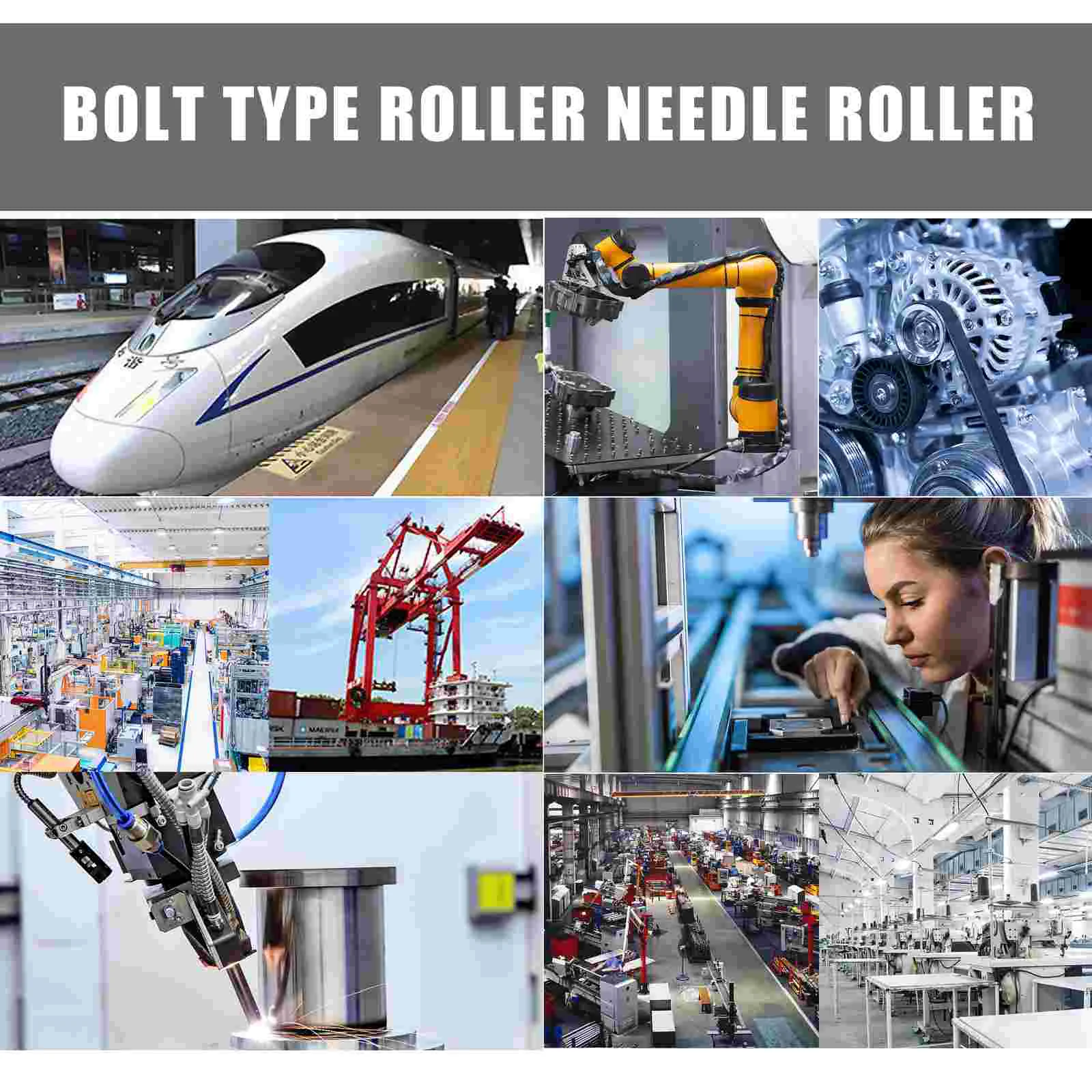 

4pcs Professional Bolt-type Needle Roller Bearing Durable Steel Cam Follower