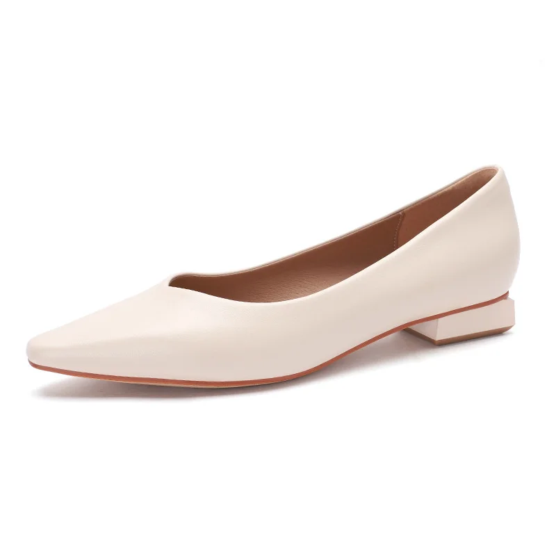 Hot Women Pointed Toe Shallow Flats Woman Ballerina Slip on Moccasins Microfiber Leather Shoes Solid Low Heels Loafers