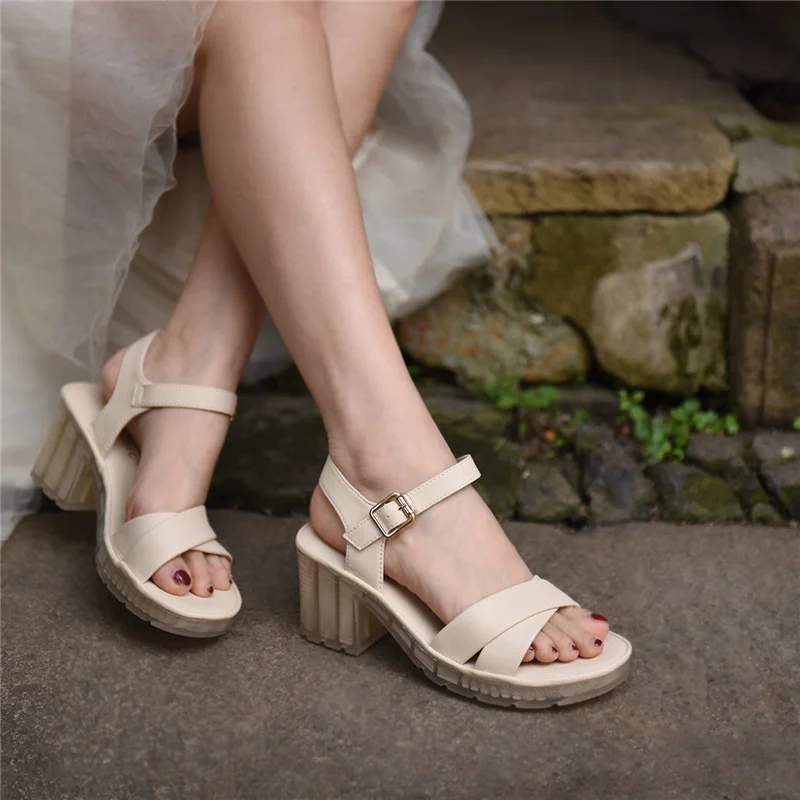 

Artmu Original Women Sandals High Heel Genuine Leather Fashion Cross Belt Beach Sandals Summer Gladiator Sandals Ladies Shoes