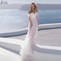 tulle beach off the shoulder lace appliques wedding dress backless bridal gown for bride vestido noiva boho custom made elegant
