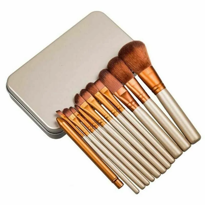 

12x Professinal Make up Brushes Set for Kabuki Powder Foundation Blusher + Case
