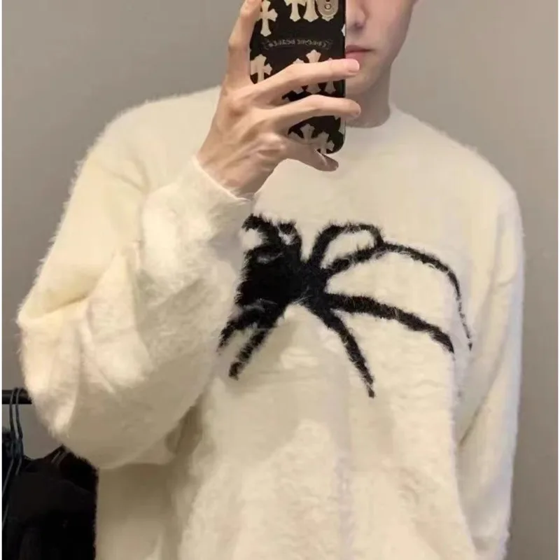 

China-Chic High Street Mohair Spider Sweater For Men And Women Loose Grade Small Crowd Design Couple Mink Knit
