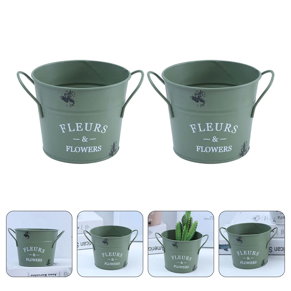 

Ведра декоративные в винтажном стиле для цветов, 2 шт.