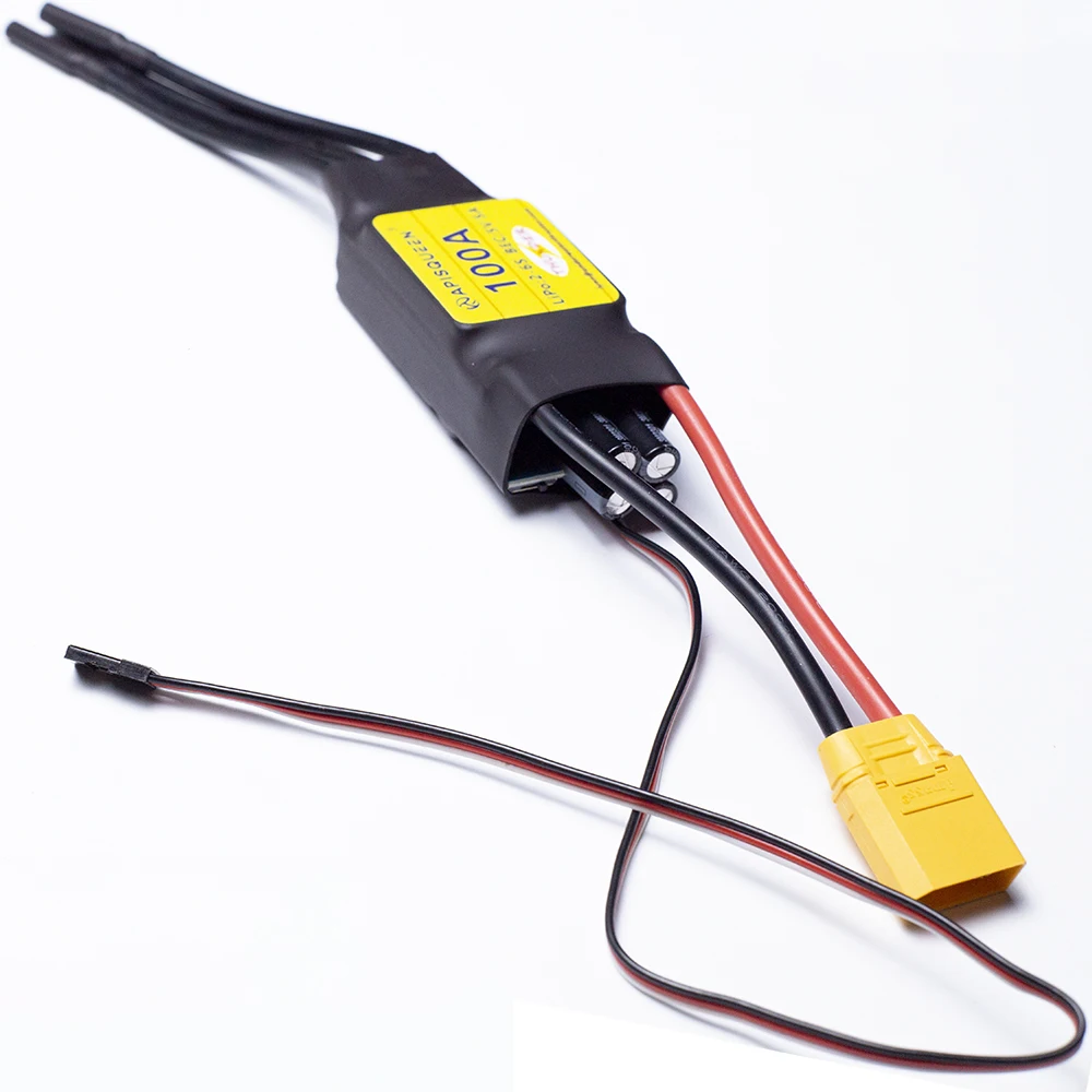 Фото Бесколлекторный регулятор скорости ApisQueen 100A (ESC) 2-6S LiPo с BEC 5A для радиоуправляемых самолетов и лодок №5