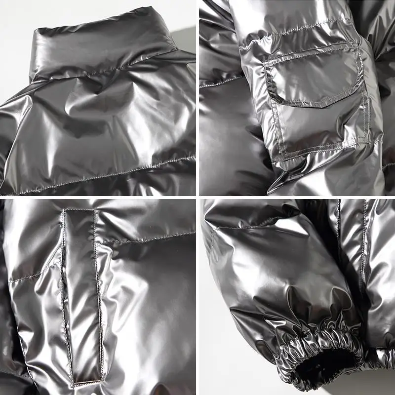 Winter Parkas for Men Parka Men's Jacket Glossy Loose Thicken Keep Warm Stand Collar Coats for Men Winter