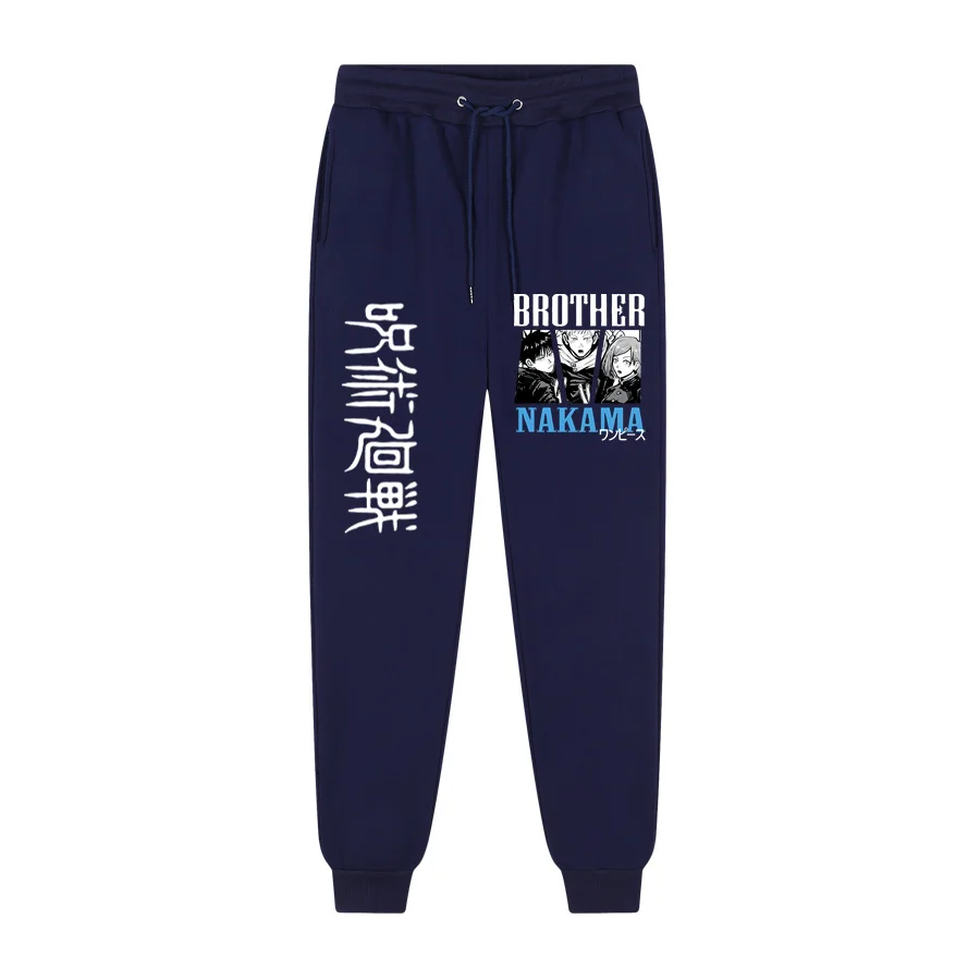Качественные флисовые брюки для бега с принтом брата накамы, мужские и женские брюки с японским аниме принтом, уличная одежда, мужские спортивные брюки