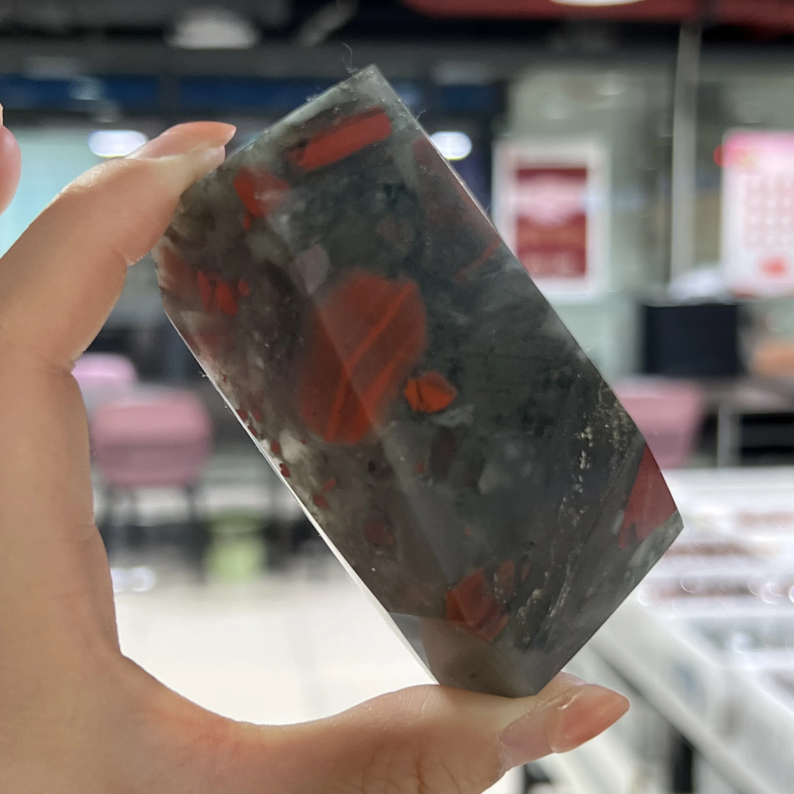 

Natural African Bloodstone Mineral Polished Freeform Crafts Home Decor
