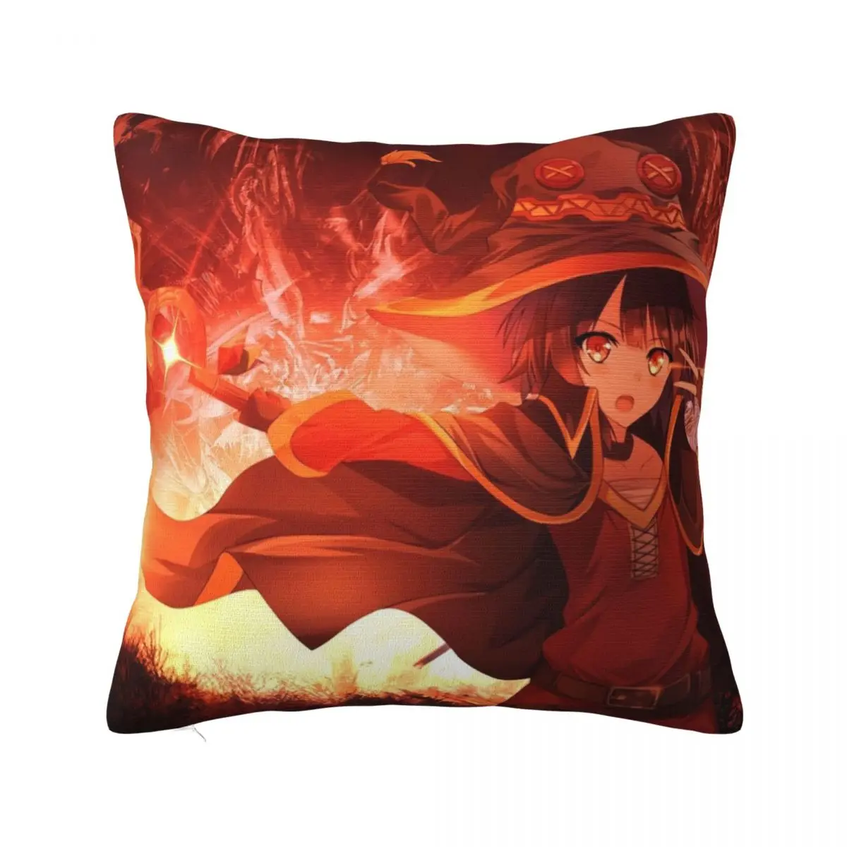 

Konosuba Pillowcase Soft Polyester Cushion Cover Decorative Megumin Pillow Case Cover Sofa Square 45*45cm