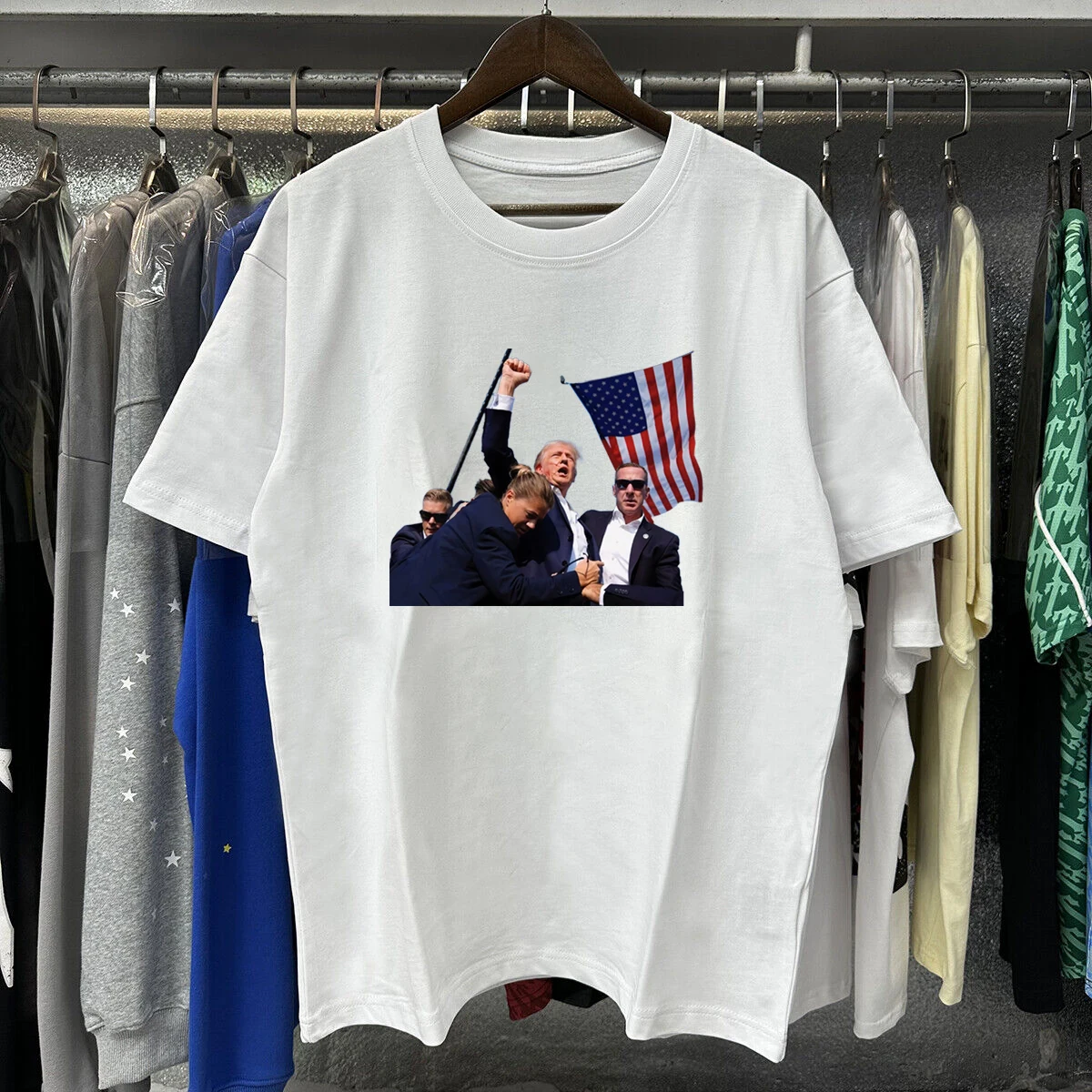 Мужская хлопковая футболка Элитный бренд Модный топ большого размера