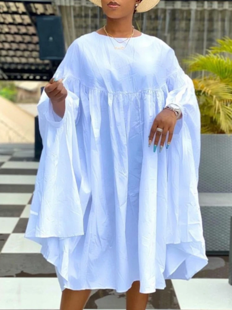 

Женское Плиссированное Платье-туника, повседневное хлопковое мешковатое платье большого размера, весна-лето 2023