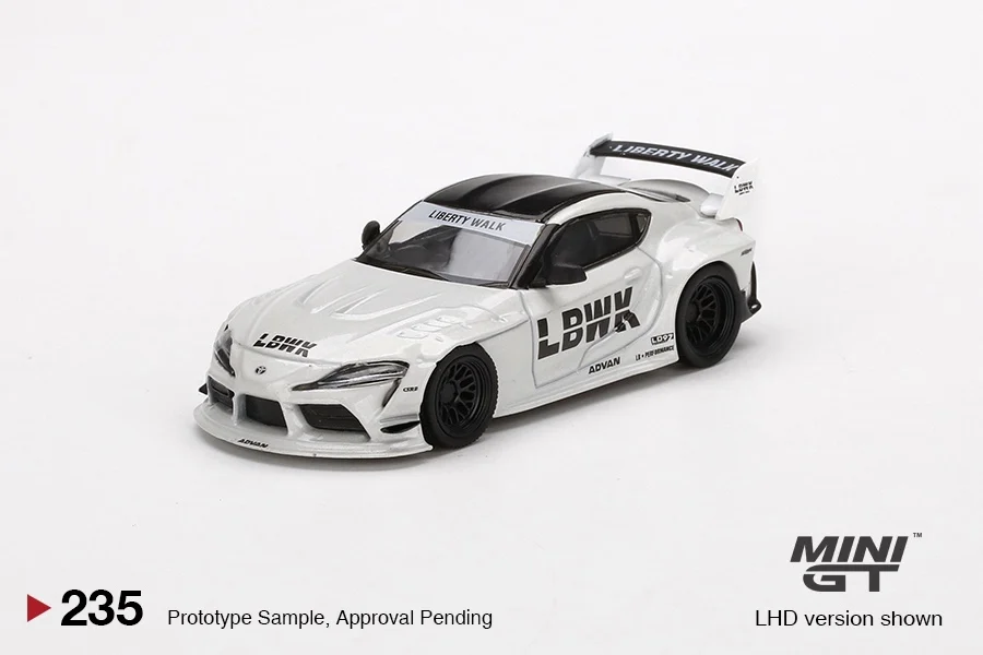 Фото 1:64 распроданная версия с широким кузовом LBWORKS GR Bull Devil Supra China Limited Edition 235, литая под давлением модель автомобиля из сплава, игрушка для мальчиков №2
