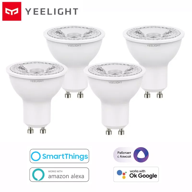 

2021 Yeelight GU10 Dimmable Smart LED Bulb YLDP004 AC 220V 4.8W Warm White Bulb Work With Google Assistant Alexa Razer Chroma