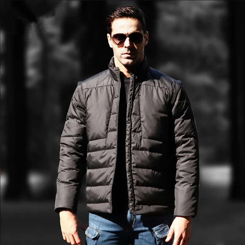 

Winter Mens Tactical Detachable Thermal Down Jacket Outdoor Training Climbing Riding Hunting Camp Waterproof Warm Windproof Coat