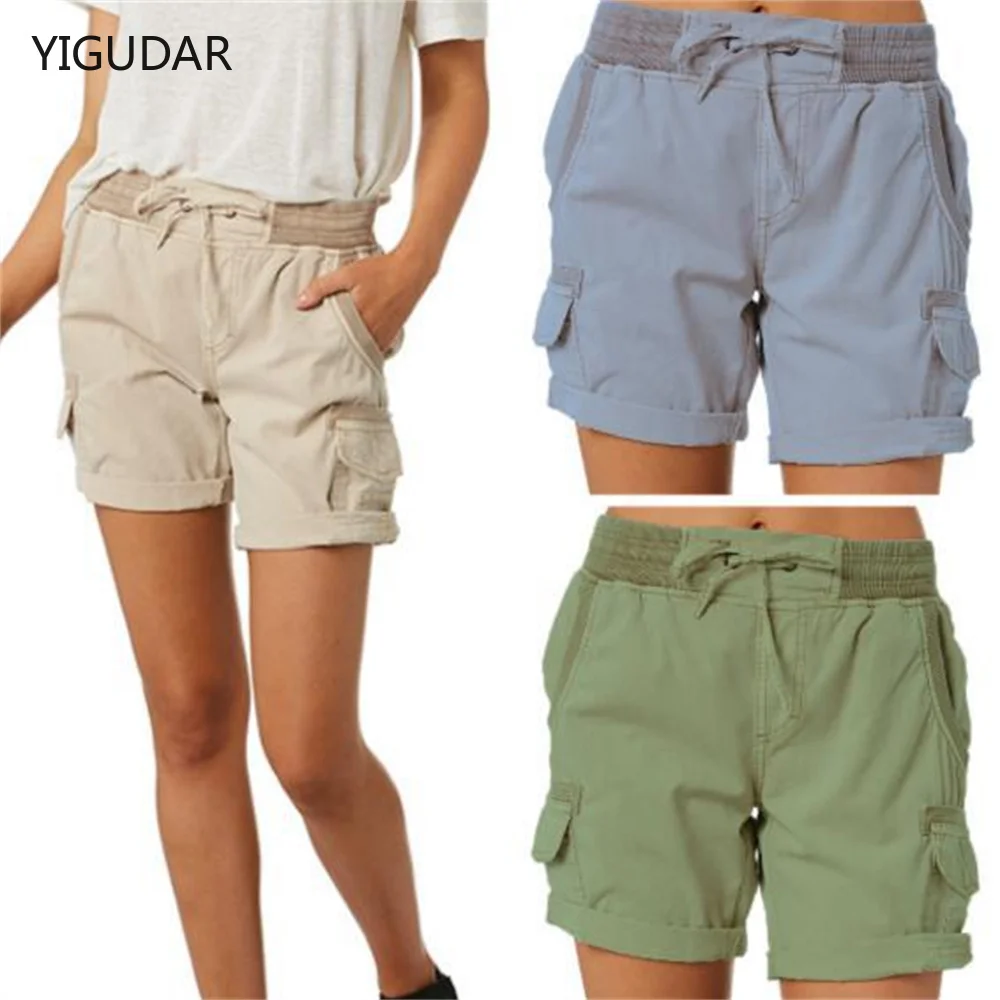 Summer Women's Baggy Multi Pocket Military Cargo Shorts Cotton Woman Pants Y2k Shorts Work Pants Sweatpants Women Baggy