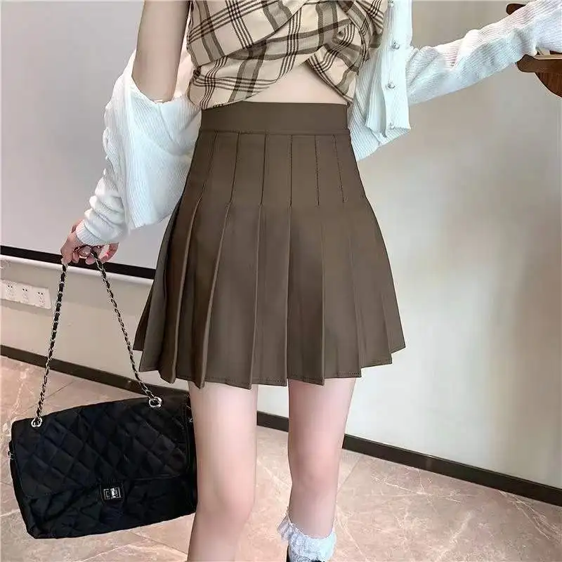 

Женская плиссированная мини-юбка, модная клетчатая юбка с высокой талией в Корейском стиле для девочек, лето 2022