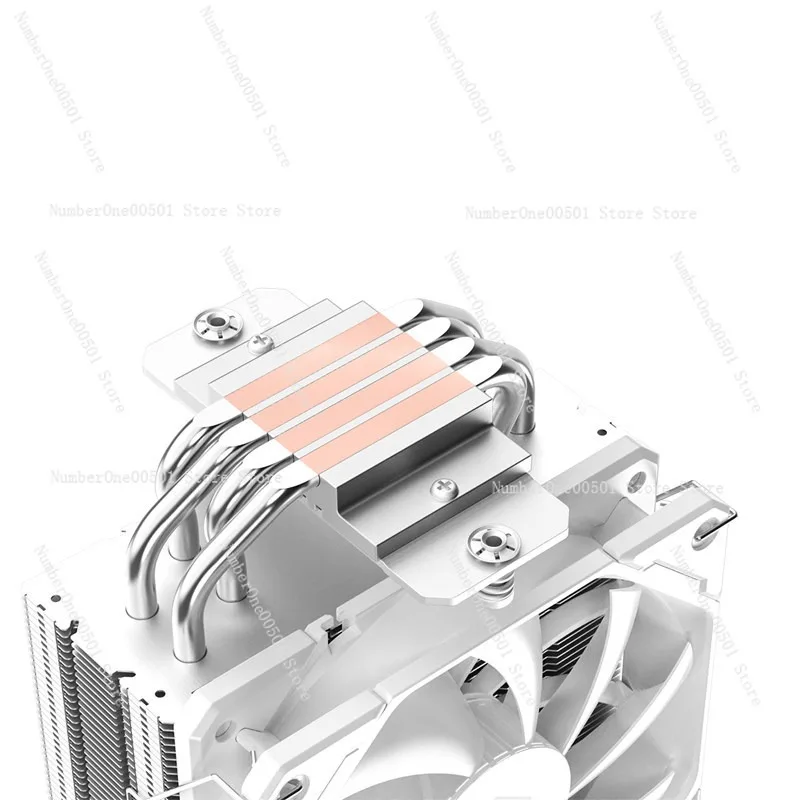 Фото Кулер для процессора ID-COOLING SE-224-XT, белый, со светодиодами, 4 тепловые трубки, башенный радиатор, контроль температуры, никелированное покрытие №4