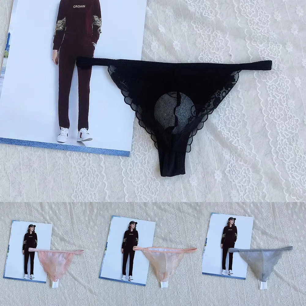 Прозрачные кружевные стринги с Т-образной спинкой нижнее белье мужские