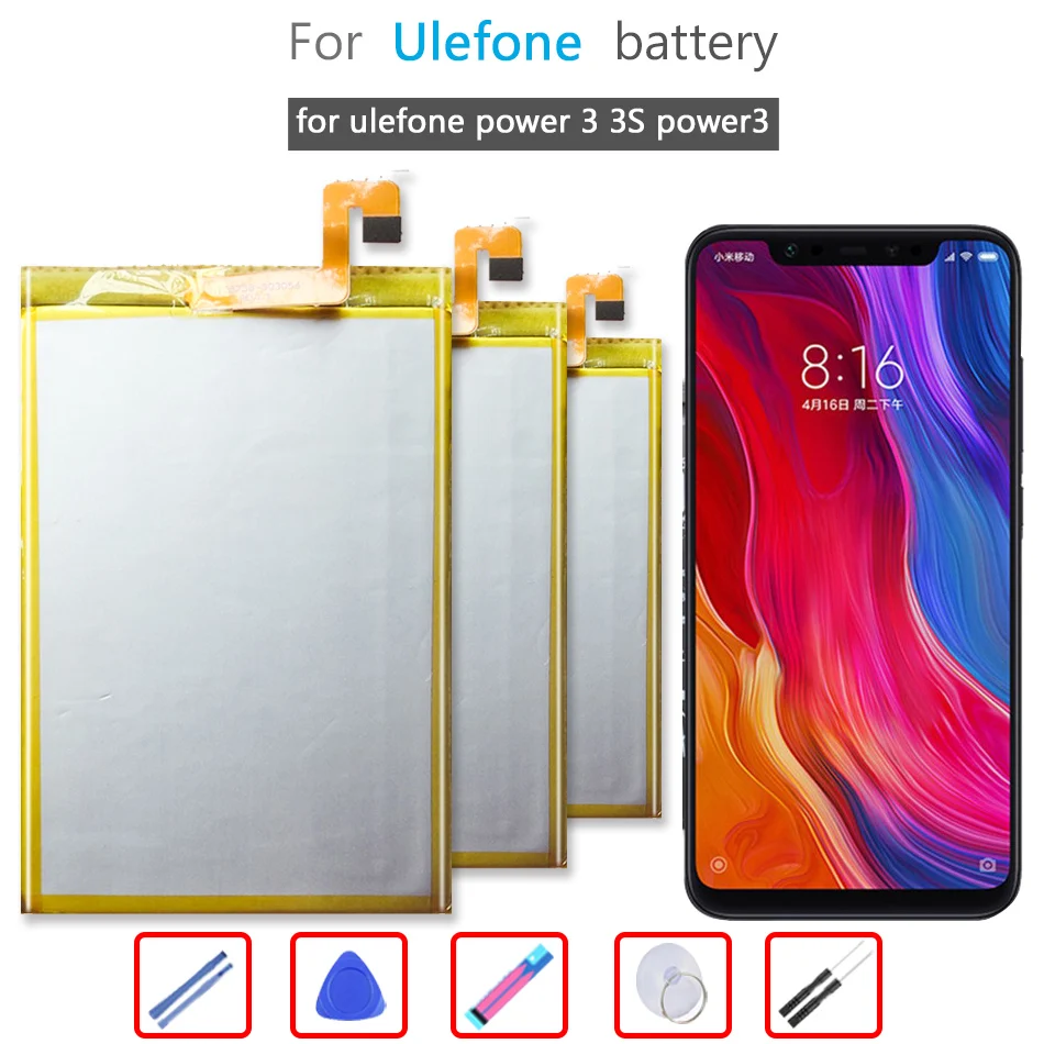 

Аккумулятор 6080 мАч для Ulefone Power 3 3S Power 3 Power 3S мобильный телефон Li-Ion Bateria