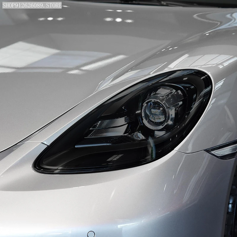 

Car Headlight Protective Film Taillight Smoked Black Tint Wrap Vinyl Transparent TPU Sticker For Porsche 718 Boxster Cayman GTS