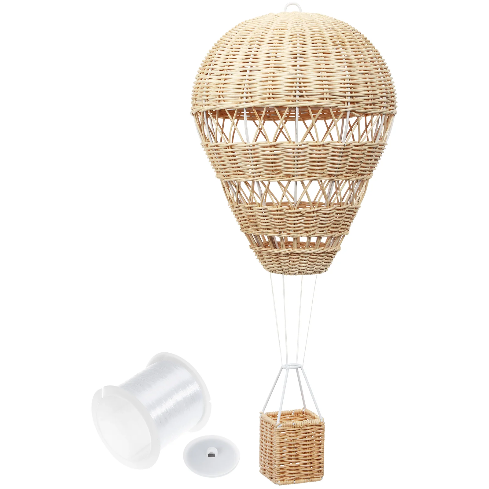 

Rattan Woven Hot Air Balloon Real Pendant Rattan-woven Hanging Decor Wall-mounted Home Adornment Baby Plane Toys