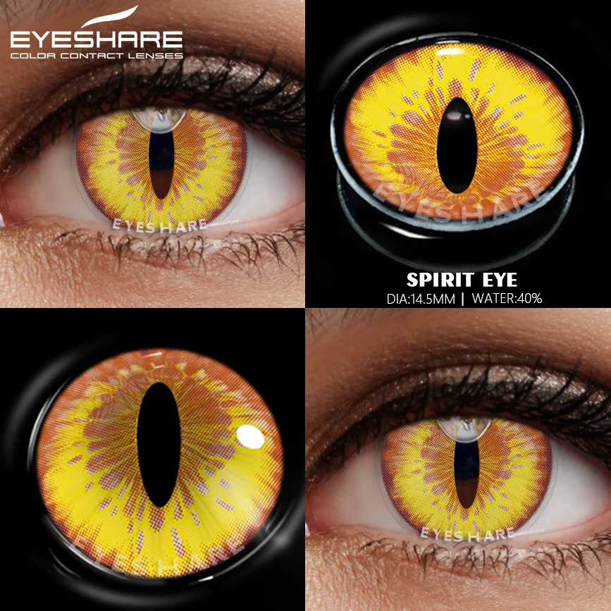 Фото Цветные контактные линзы EYESHARE для косплея на Хэллоуин для глаз, косметические цветные линзы ed, черные линзы, контактные линзы, косметически... №4