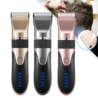 electric hair clipper barber man led ceramic indicator trimmer detachable low noise haircutting shaver with limit hairbrushes