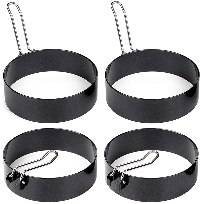 

Promotion! 4 Pack Large Egg Ring, 3 Inch Round Non Stick Egg Pancake Maker Mold, Breakfast Household Mold Tool Cooking