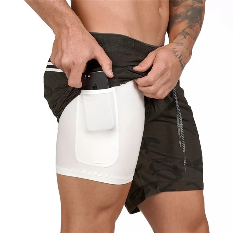 

Shorts Running Men Fitness Gym Training Sports Shorts Quick Dry Workout Gym Sports Jogging Double Layer Summer Men's Shorts