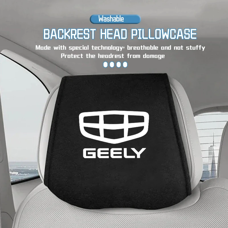 Фото Универсальные чехлы на подголовники для Geely Geometry CK2 CK3 GT GC9 Tugella GX3 CK Borui Coolray, пылезащитные накладки на подушки для сидений №1