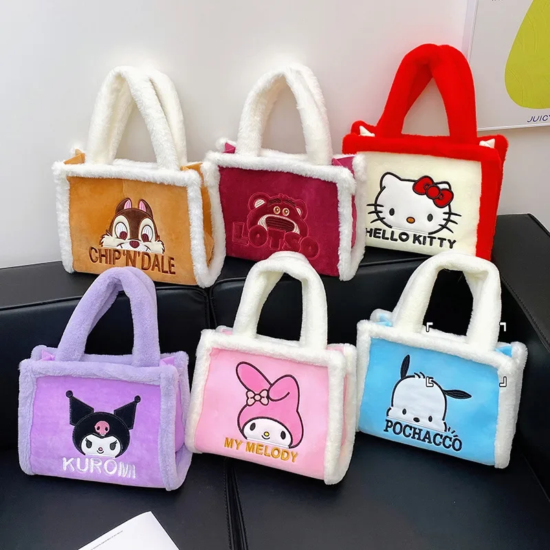 Sanrio плюшевая сумка с рисунком Kawaii мягкая сумка-тоут осенне-зимняя для мам модная