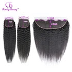 Волосы, перуанские, курчавые, прямые, 13 х4, со шнуровкой спереди, нереми, натуральные, черные, можно окрашивать