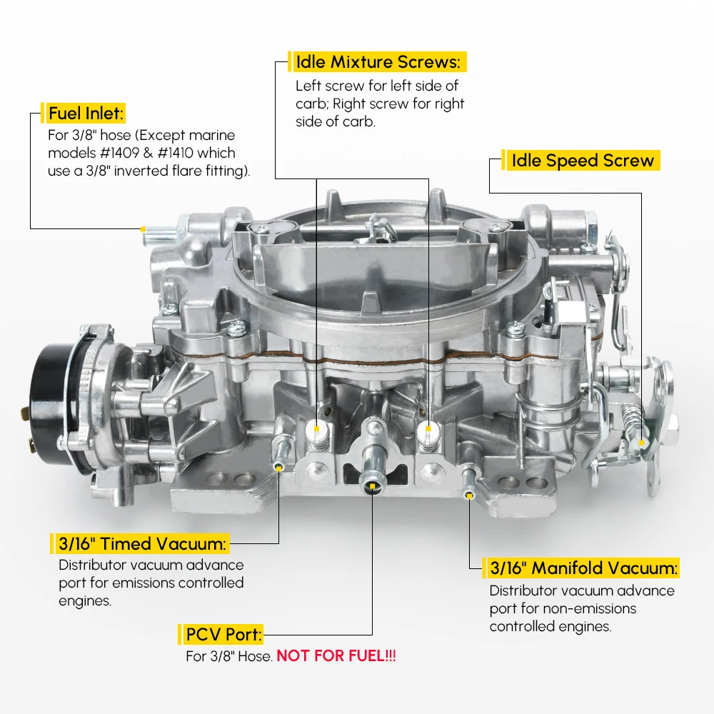 Карбюратор 1411 Performer Series 750 CFM для E.delbrock 4-х бочек с квадратным отверстием Chevy Silverado GMC