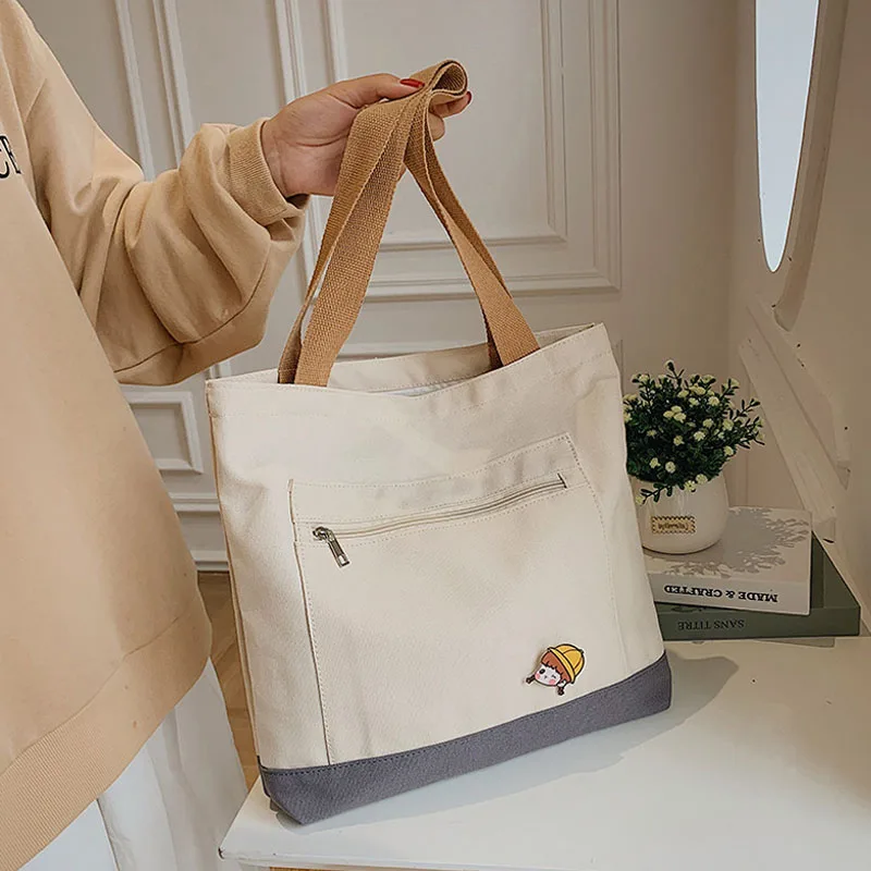 

Waterproof Oxford Large Capacity Canvas Girl Shoulder Hand Bucket Bag Basket Female Crossbody Bags For Women Casual Tote Purses