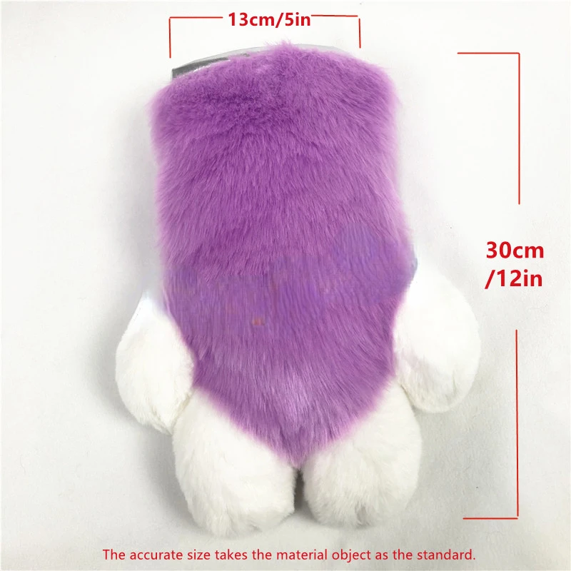 Fursuit Paws Purple Furry Partial Cosplay Fluffy Claw Gloves Mascot Costume for Kids Adults images - 6