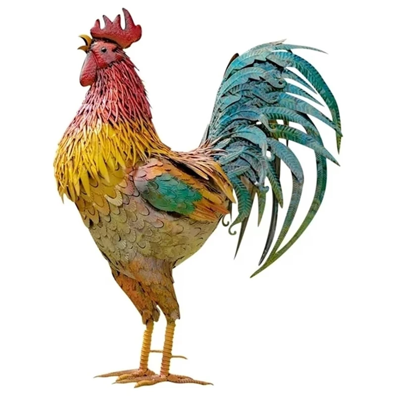 Металлический патриотический петух знак для крыльца скульптуры сад двор курица