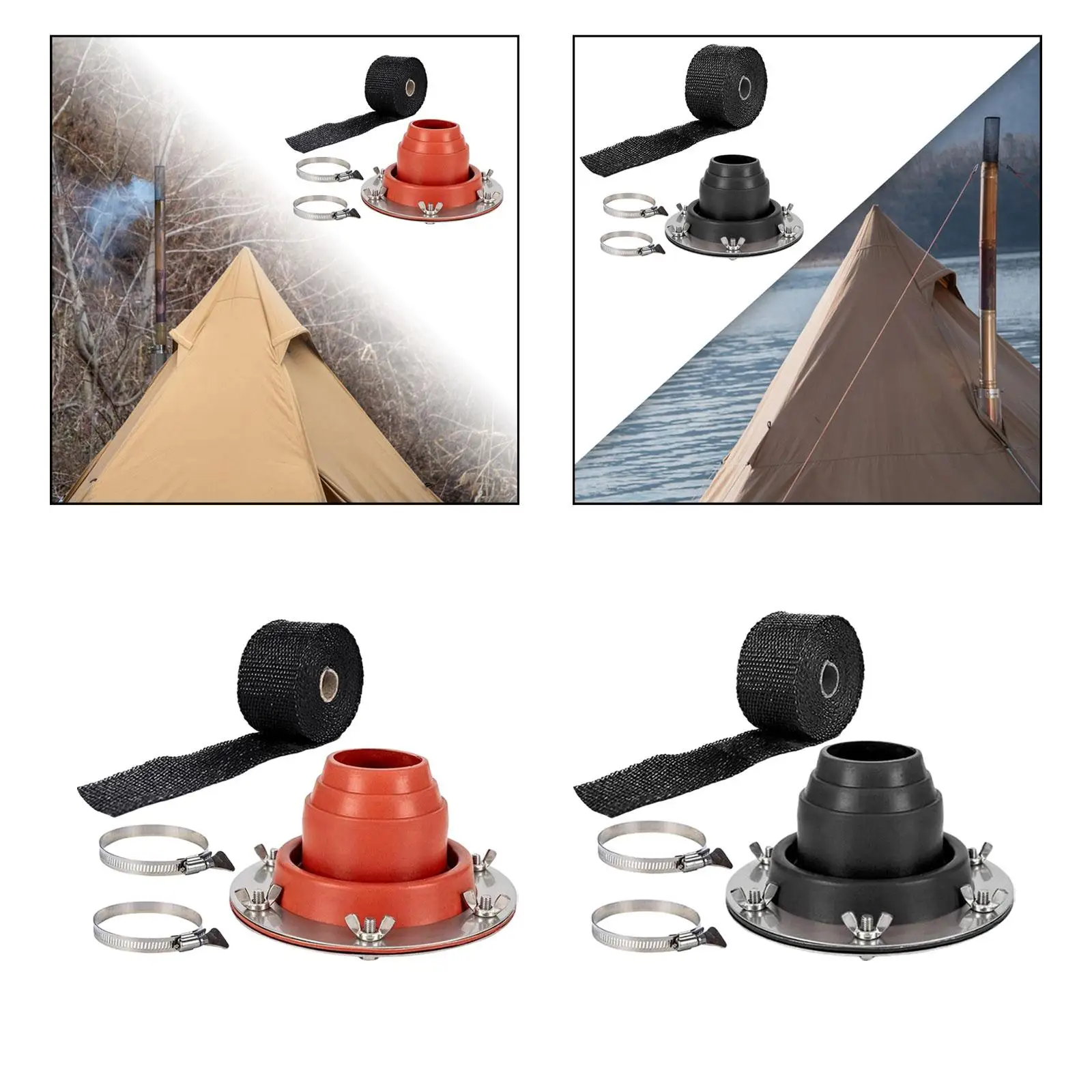 Горячая палатка-печь силиконовая печь для дров с черной огнестойкой лентой 5 м