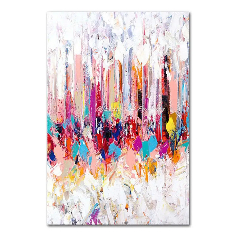 

Mintura Hand Painted Handmade Oil Paintings On Canvas The Colorful Abstract Diagram Wall Art For Living Room Hotel Decor Artwork