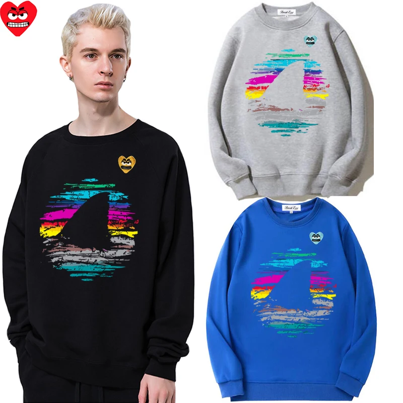 Мужской свитер Break Egg хлопковый мультяшный милый шерстяной с принтом рыбьего