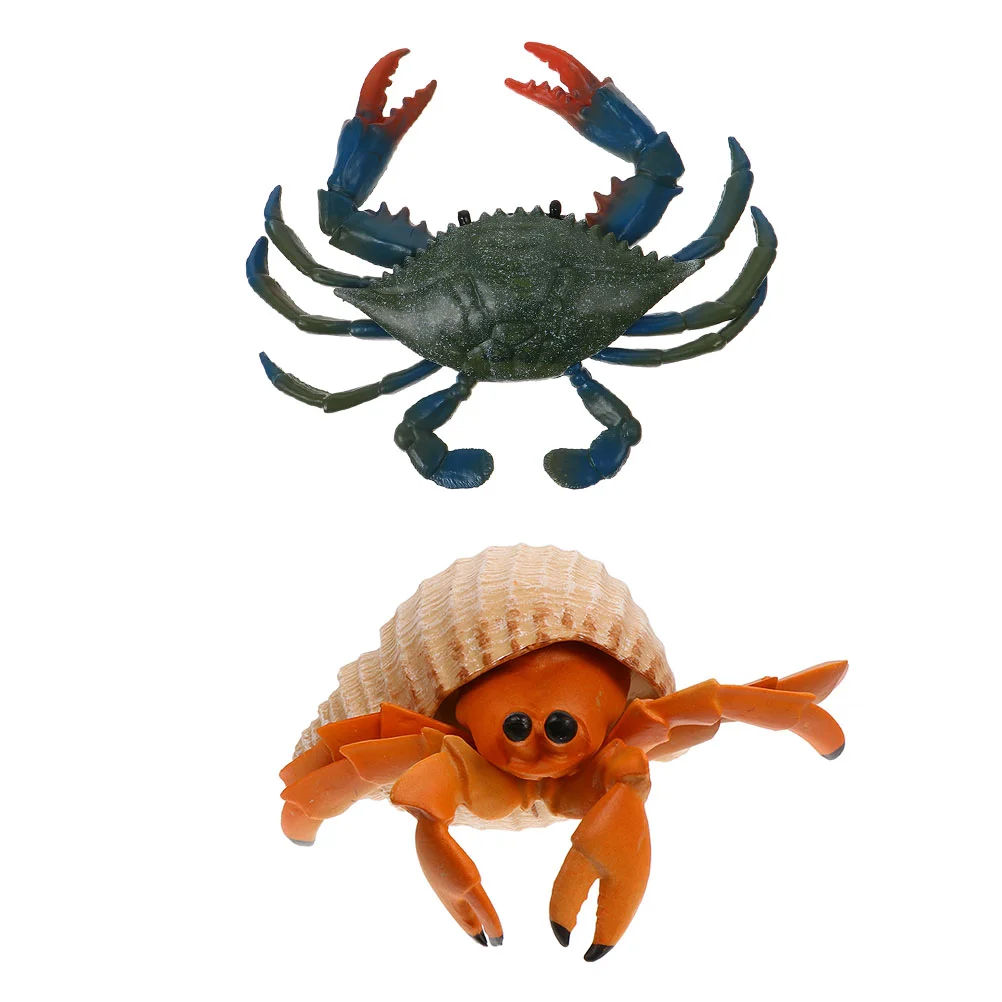 

2Pcs Simulation Crab PVC Simulated Marine Animal Model Crab-shaped Ornament